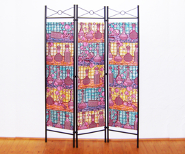 Kamerscherm PARFUMERIE | 3-delig, vouwbaar | Afrikaanse room divider Vlisco | 180 cm x 120 cm