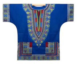 Afrikaans dashiki shirt  BLUE | Vlisco ANGELINA | unisex