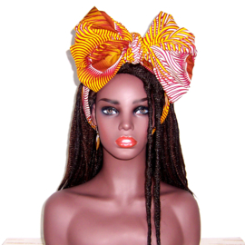 Afrikaanse hoofddoek - headwrap MAKENA | African wax print 100% katoen - 180 x 56 cm