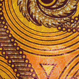 310 Afrikaanse stof | African Wax Print Osikani met gouden opdruk - 100% cotton | prijs / yard