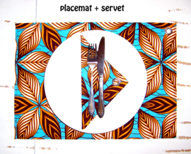 Afrikaanse SERVETTEN Wani | set van 2 | african wax print napkins  | 35 x 35 cm | 100% katoen