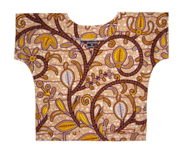 Dashiki set BOY BROWN | shirt + short | afrikaanse wax print | maat S = 1-2 jaar