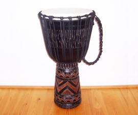 DJEMBE TROMMEL afrikaanse woondeco houtsnijwerk size L #10