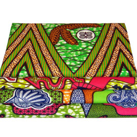 Afrikaanse quiltstoffen | 4 Fat Quarters African Wax Print | bundel GREEN