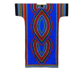 African dashiki SHIRT LANG heart blauw | unisex kaftan