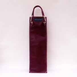 WANYAMA brede wijntas voor hem van leer en Afrikaanse prints