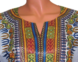 Afrikaans dashiki shirt  LIGHT GREY | Vlisco ANGELINA | unisex