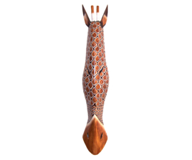 100 cm Houten GIRAFFE masker DAKARI - Afrikaans dierenmasker