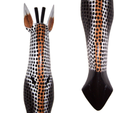 100 cm Houten GIRAFFE masker TEMIKA - Afrikaans dierenmasker