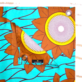 Afrikaanse SERVETTEN Sunflower | set van 2 | african wax print napkins  | 35 x 35 cm | 100% katoen