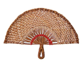 Rieten WAAIER bruin | handwaaier / exotische woondecoratie | gevlochten riet | 42 cm breed