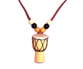 KETTING DRUM #3 | afrikaanse trommel | hout / bruine leerveter
