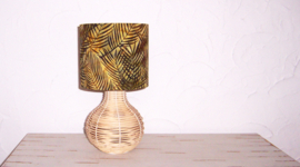 Tafellamp BATIK LEAVES | rotan boho sfeerlampje / slaapkamer lampje | 32 cm