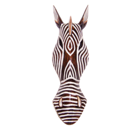 50 cm Houten ZEBRA masker KIBO - Afrikaans dierenmasker