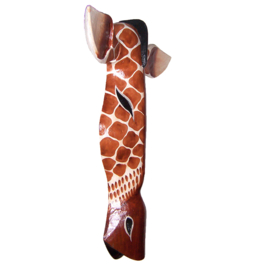 50 cm Houten GIRAFFE masker KAMARA - Afrikaans dierenmasker