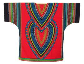 Afrikaans dashiki shirt HEART ROOD | african print | unisex