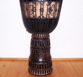 DJEMBE TROMMEL afrikaanse woondeco houtsnijwerk size L #4