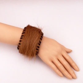 EKENE leren bohemian armband koeienhuid bruin 2-color size M