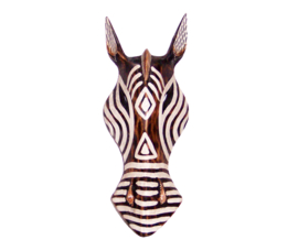 ZEBRA masker 28 cm | houten afrikaans dierenmasker (#2)