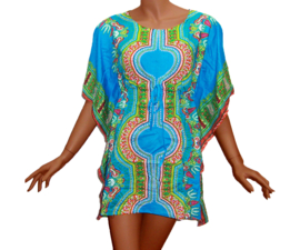 African Gypsy kaftan LICHTBLAUW | korte kaftan / kimono M-XXXL