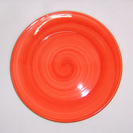 Lunchset Oranje van Dishes & Deco | Mok + Lunchbord Ø 24 cm | handgemaakt aardewerk