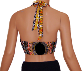 African Gypsy haltertop ZWART | topje met straps | 3 maten