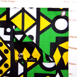 Afrikaanse PLACEMATS Samakaka groen-geel | set van 2 | african wax print  | 32,5 x 45 cm | katoen