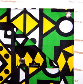 Afrikaanse SERVETTEN Samakaka groen-geel | set van 2 | african wax print napkins  | 35 x 35 cm