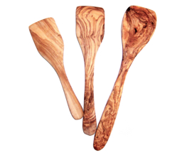 OLIJFHOUTEN SPATELS | spatelset 3-delig | 20-25-30 cm recht | Bowls and Dishes