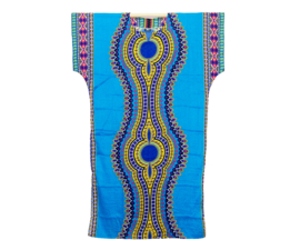 Afrikaans dashiki SHIRT LANG mozaiek turquoise | kaftan