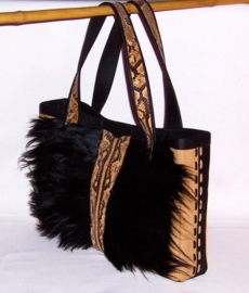 SAVANNAH leren shopper met african python snake skin