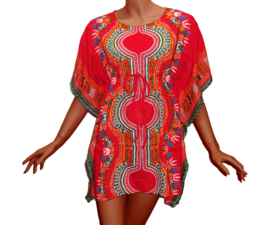 African Gypsy kaftan ROOD | korte kaftan / kimono M-XXXL