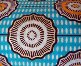 191 Afrikaanse stof | African Wax Print met zilveren opdruk - 100% cotton | prijs / yard
