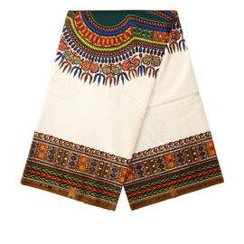 Dashiki stof CREAM | ANGELINA Java Prints van VLISCO | 6 yards = 3 dashiki patronen