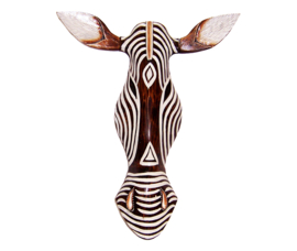 ZEBRA masker 50 cm | houten afrikaans dierenmasker (#EB)