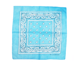 PAISLEY BANDANA lichtblauw 55x55 cm hoofddoek / zakdoek