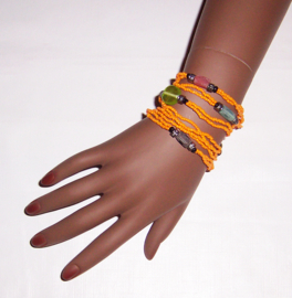 KRALENSNOER ketting / armband oranje 114 cm | Boho - Hippie style