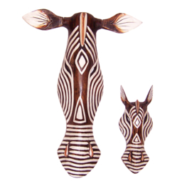 ZEBRA masker 28 cm | houten afrikaans dierenmasker (#2)