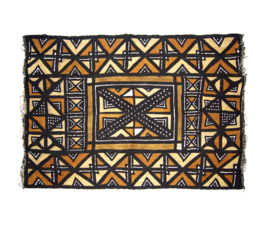 Bogolan mud cloth uit Mali - Afrikaanse modderdoek Bambara - 4 color 110x160 cm (#4)