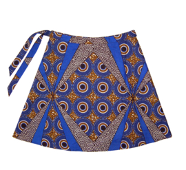 Afrikaans setje BADU = wikkelrok + off-shoulder crop top | maat S/M