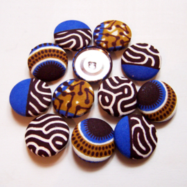 Afrikaanse knopen BADU | stofknopen met african wax print | diameter 2,9 cm / 4 stuks