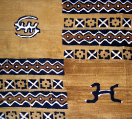 Bogolan mud cloth uit Mali - Afrikaanse modderdoek Bambara - design 110x160 cm
