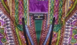 Dashiki hoodie DARK PURPLE | Vlisco ANGELINA | maat XL/XXL