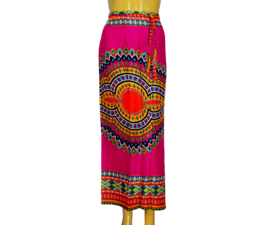 African Gypsy wikkelrok PINK | lange rok | maat M-XXXL