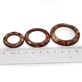 Kokosnoot ringen 45 mm | voor jurken, topjes en sieraden | 4 stuks
