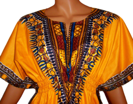 Afrikaanse dashiki jurk YELLOW GOLD | kaftan | Vlisco ANGELINA