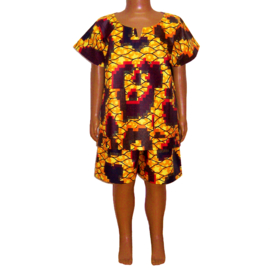 Dashiki set kleuter unisex ANIMAL | shirt + short | afrikaanse wax print van Vlisco | maat L = 5-6 jaar