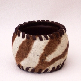 NAOMI leren afrikaanse armband met zebrahuid size M