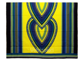 Dashiki stof HEART LICHTGEEL | african print | 100% katoen | coupon 180 x 110 cm