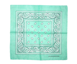 PAISLEY BANDANA mint-groen 55x55 cm hoofddoek / zakdoek